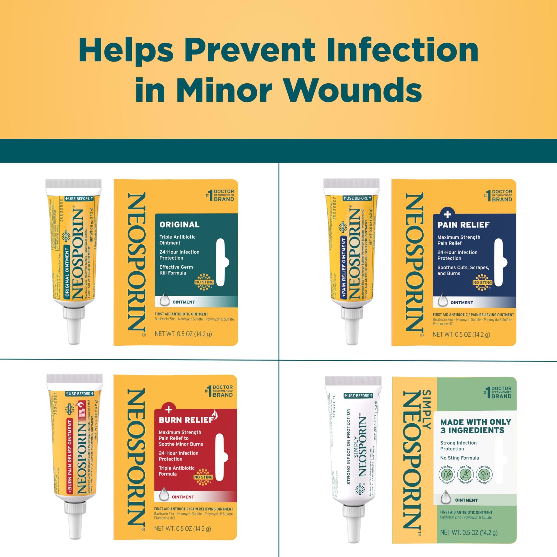 Neosporin Original First Aid Triple Antibiotic Ointment with Bacitracin Zinc for Infection Protection, Wound Care Treatment & Helps Minimize The Appearance of Scars for Minor Wounds, .5 oz Johnson & Johnson buy supplements Au