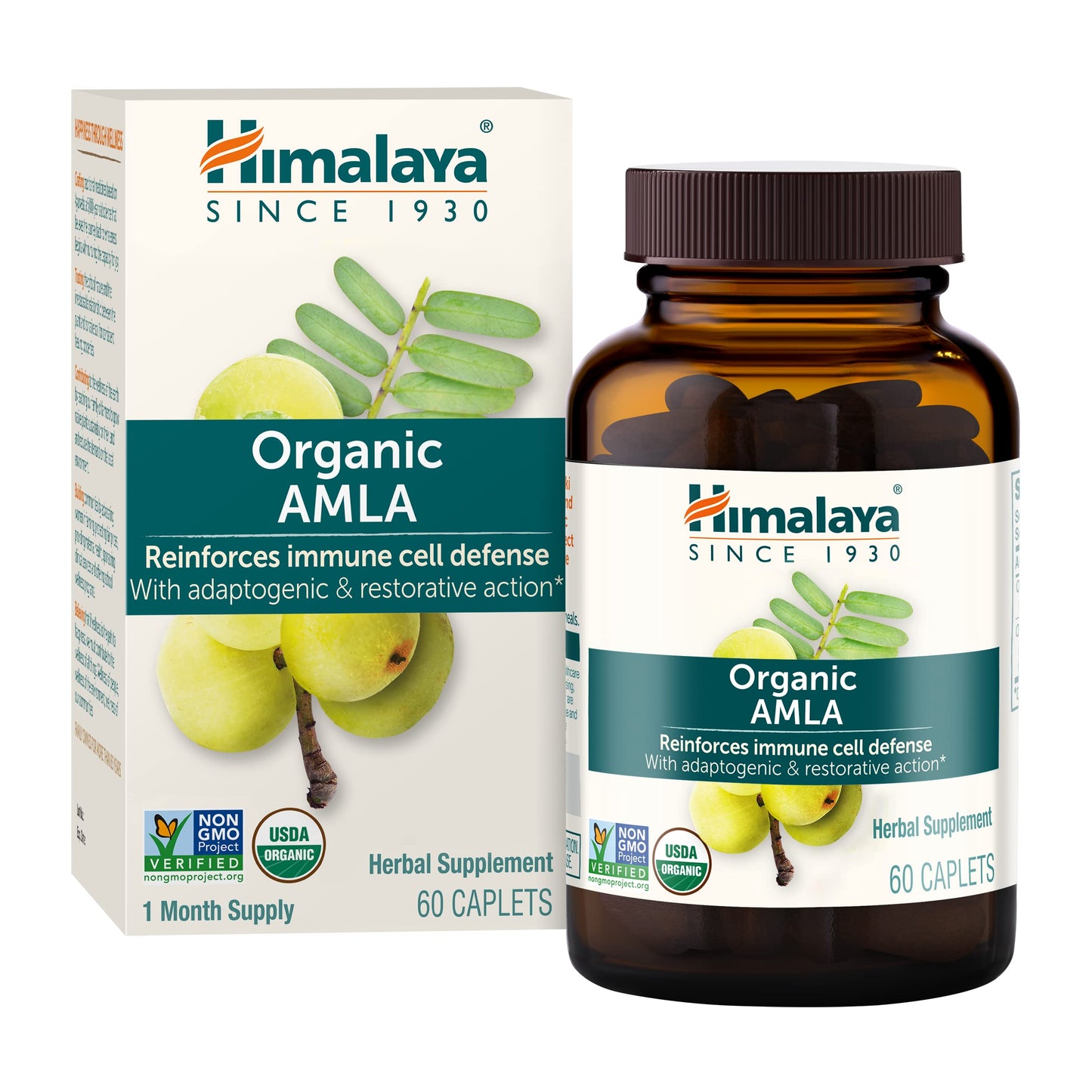 Himalaya Organic Amla - Herbal Immune Support Supplement with Adaptogen and Antioxidant - USDA Organic, Vegan, Non-GMO, Gluten Free, 600 mg, 60 Caplets HimalayaBuy Supplements Australia