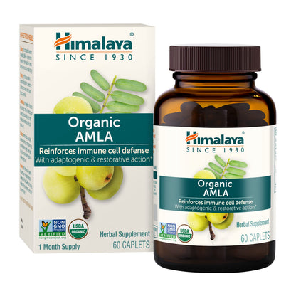Himalaya Organic Amla - Herbal Immune Support Supplement with Adaptogen and Antioxidant - USDA Organic, Vegan, Non-GMO, Gluten Free, 600 mg, 60 Caplets HimalayaBuy Supplements Australia
