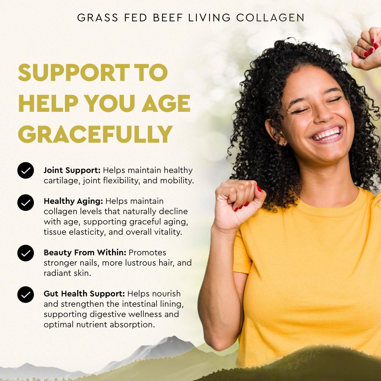 Ancestral Supplements Grass Fed Beef Living Collagen Nutritional Powder Supplement, 3000mg, Promotes Healthier, Younger Looking Skin, Hair