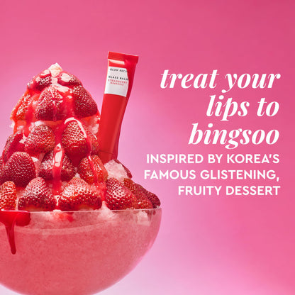 Glow Recipe Glass Balm Lip Treatment - 12Hr Hydrating Lip Balm & Moisturizer with Hyaluronic Acid to Smooth, Plump & Protect from Dryness - Sheer Pinky Red Tint, Strawberry Bingsoo (15 ml) Glow RecipeBuy Supplements Australia