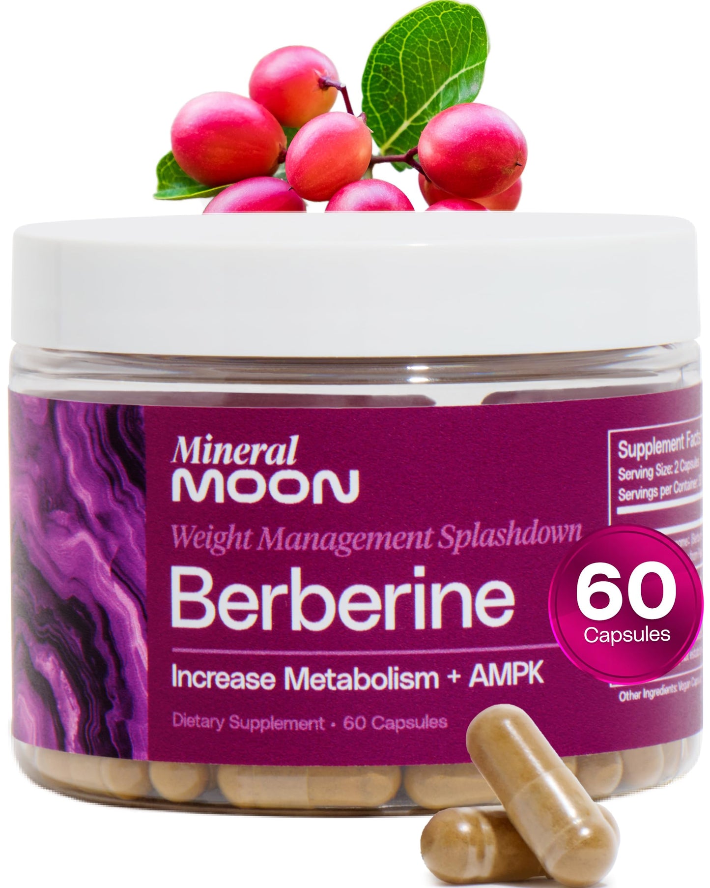 Mineral Moon Premium Berberine Supplement Body Composition, 60 Capsules - with Cissus Quadrangularis & Berberine Phytosome - Supports Overall Wellness Mineral MoonBuy Supplements Australia