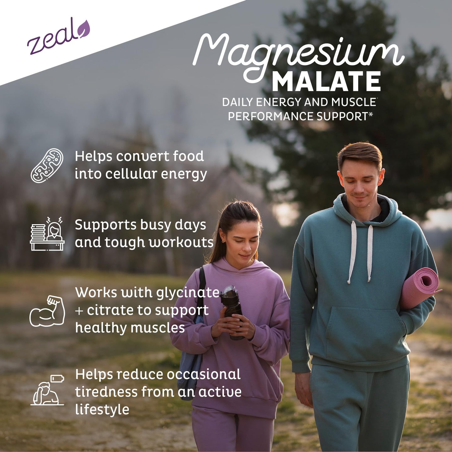 Zeal Naturals Triple Magnesium Complex Supplement - Glycinate, Malate, Citrate | 400mg, 180 Capsules | High Absorption Chelated Magnesium for Sleep, Mood, Muscle Recovery, Relaxation Zeal Naturals buy supplements Au