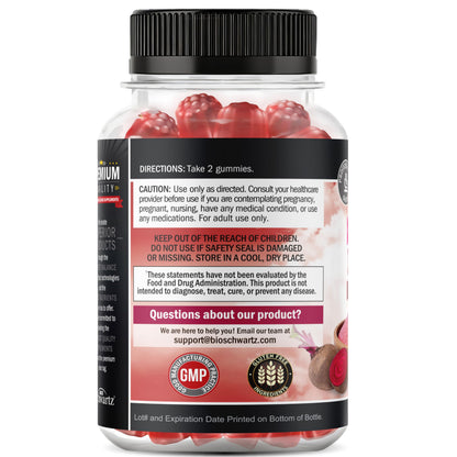 Sugar Free Beet Root Gummies - Nitric Oxide Gummies Infused with Coconut Oil for Highest Absorption - Supports Energy & Whole Body Health