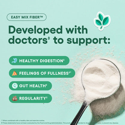 Physician's CHOICE Easy Mix Fiber for Digestive Health & Regularity - No Grit, Sugar Free, & Tasteless