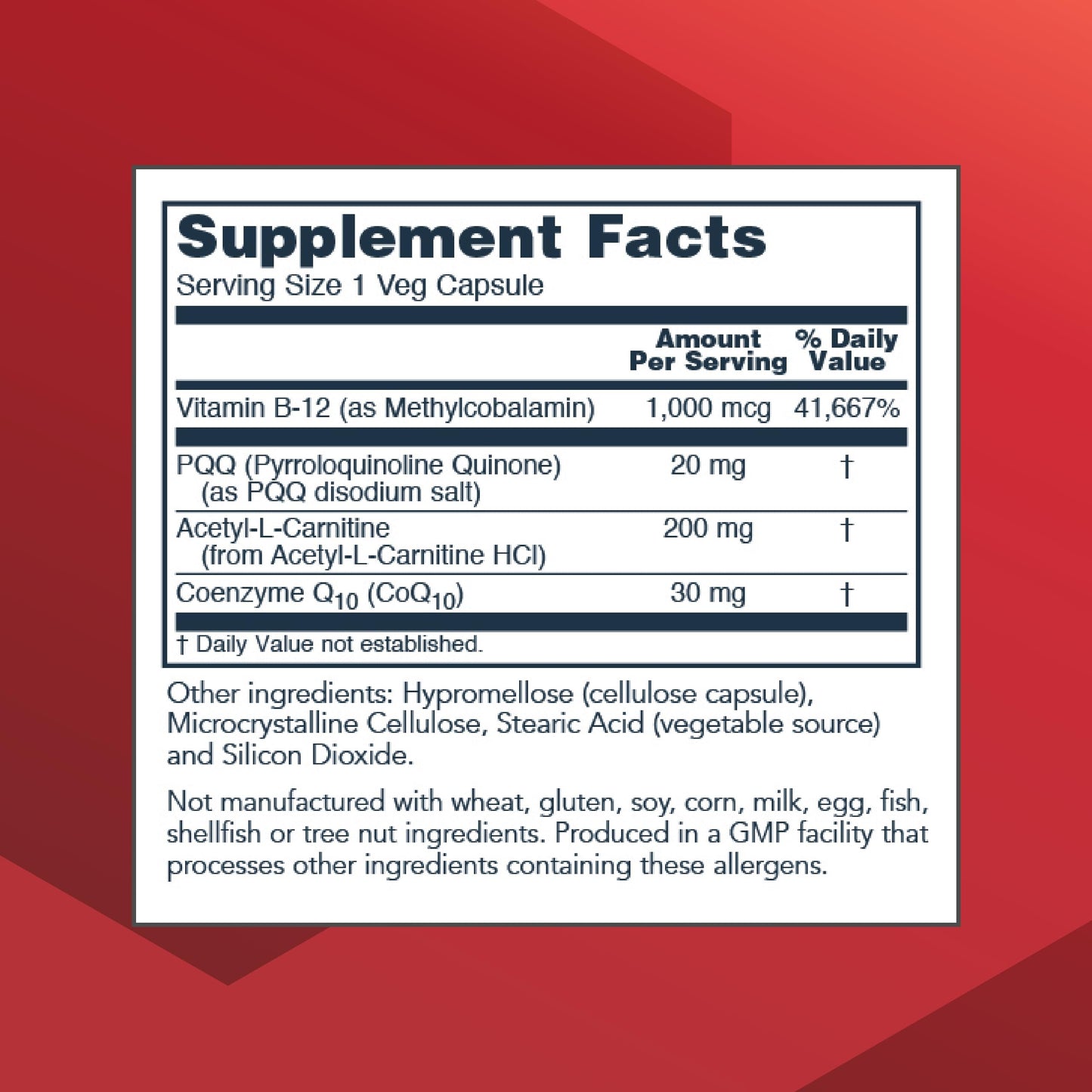 PROTOCOL FOR LIFE BALANCE PQQ Complex - Mitochondrial Health - with CoQ10 & L Carnitine - B Vitamin - Supplement for Energy - 30 Veg Caps PROTOCOL FOR LIFE BALANCE buy supplements Au