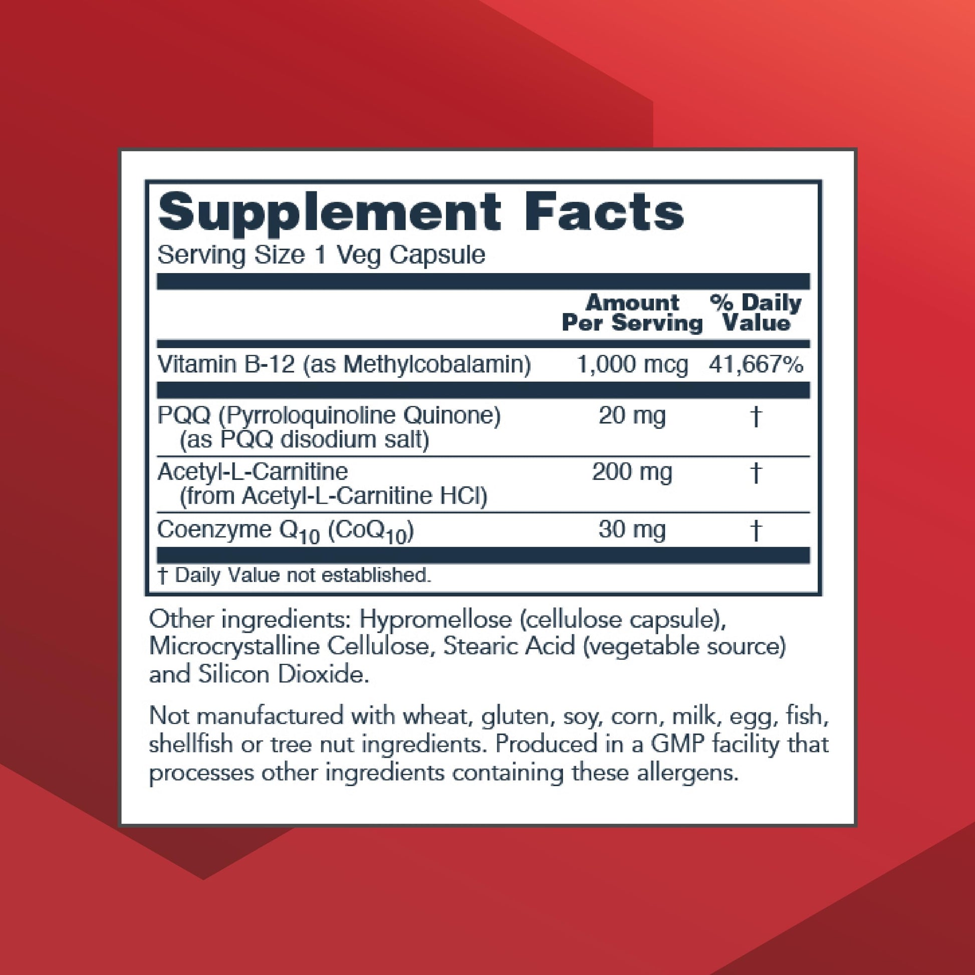 PROTOCOL FOR LIFE BALANCE PQQ Complex - Mitochondrial Health - with CoQ10 & L Carnitine - B Vitamin - Supplement for Energy - 30 Veg Caps PROTOCOL FOR LIFE BALANCE buy supplements Au