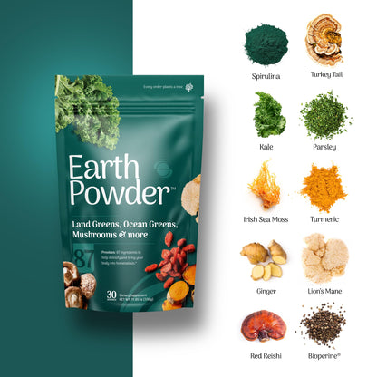 Earth Powder Daily Foundational Nutrition Supplement with 28 Greens & 10 Mushrooms | 87 Nutrients for Energy, Gut Health & Mental Clarity Earth Powder buy supplements Au