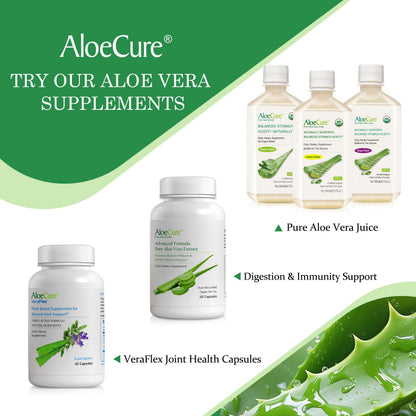AloeCure Daily Probiotics 10 Billion CFU for Digestive Support 8 Strains, 6 Prebiotics & Enzymes - Digestive Supplement with Bromelain for Women & Men