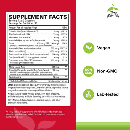 Terry Naturally Healthy Feet & Nerves - Herbal Supplement with Bioactive Vitamin B12 - Circulation & Nerve Health Support Supplement - Vegan Capsules with Boswellia Serrata - 60 Capsules Terry NaturallyBuy Supplements Australia