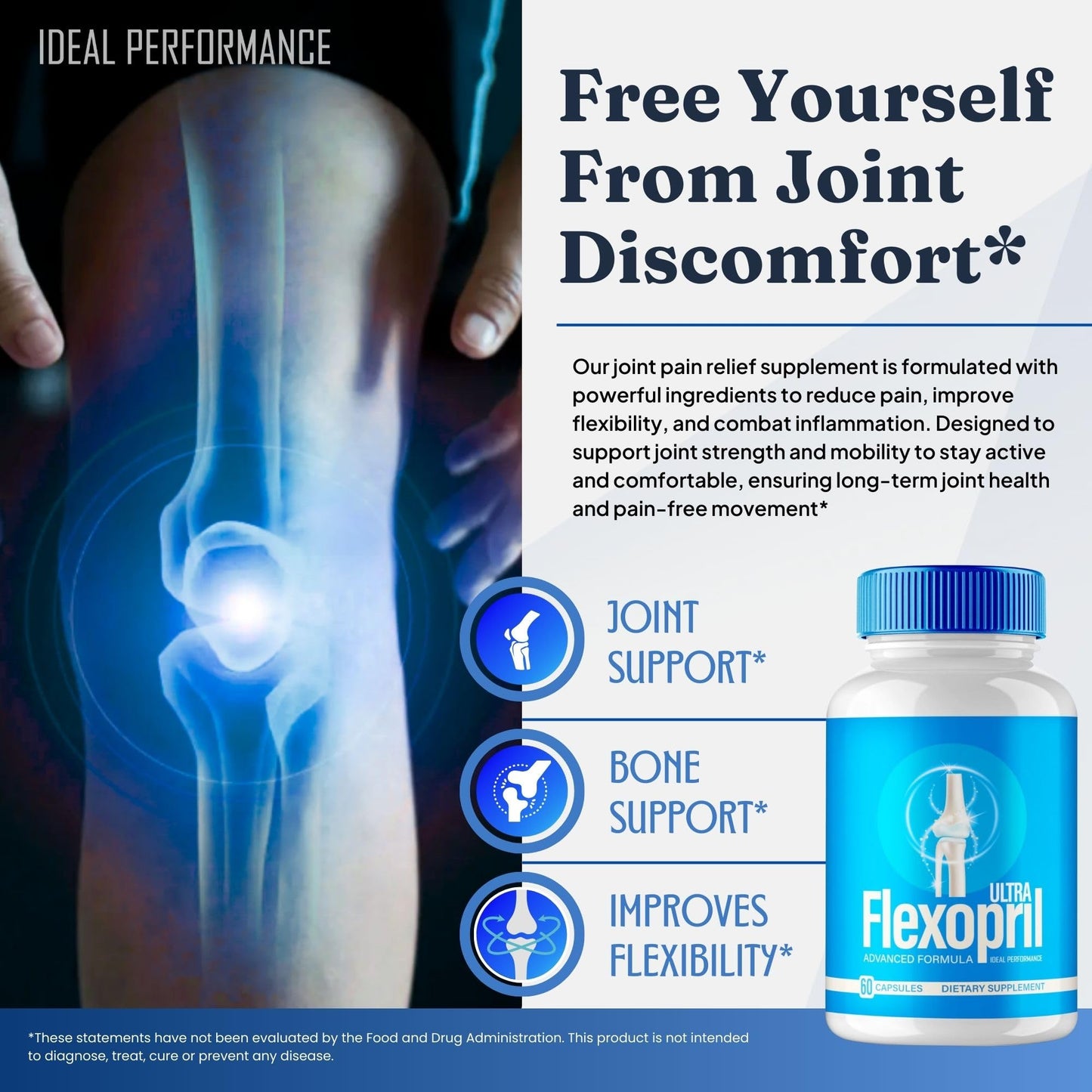 Flexopril Ultra Joint Support Capsules, Official Flexopril Supplement Pills, All-Natural Formula to Fortify Bones and Bolster Flexibility - Maximum Strength, FlexoprilUltra Pills Reviews (5 Pack) IDEAL PERFORMANCEBuy Supplements Australia