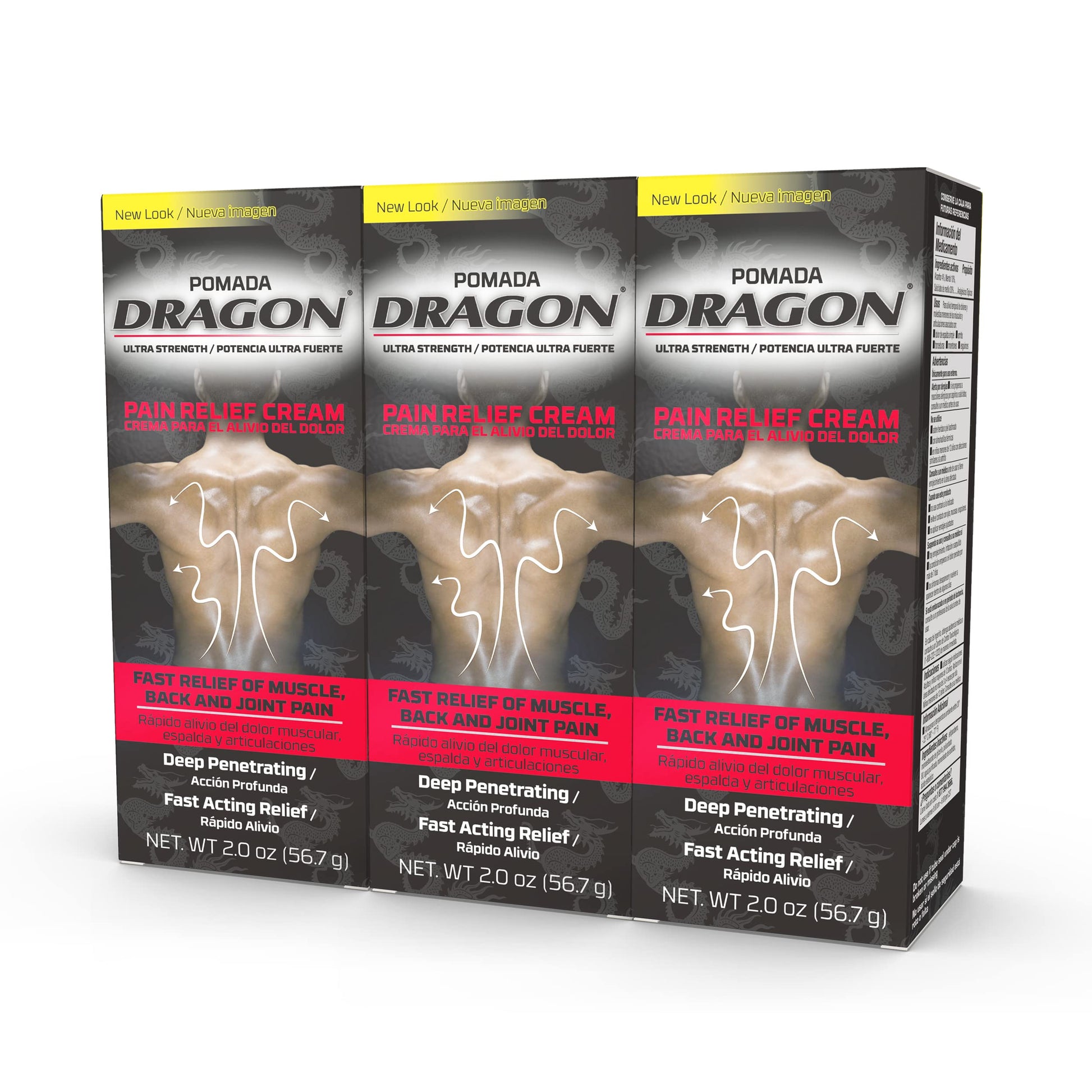 Dragon - Ultra Strength Pain Relief Cream for Muscle, Back and Joint Pain Cream, 2 Ounce (Pack of 3) DragonBuy Supplements Australia