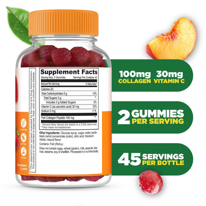 Lifeable Collagen Peptides Gummies | 100mg with Vitamin C | Great Tasting Collagen Supplements | Vegetarian Hair Skin and Nails Gummies | Collagen Gummies for Adults, Men, Women | 90 Gummies Lifeable buy supplements Au