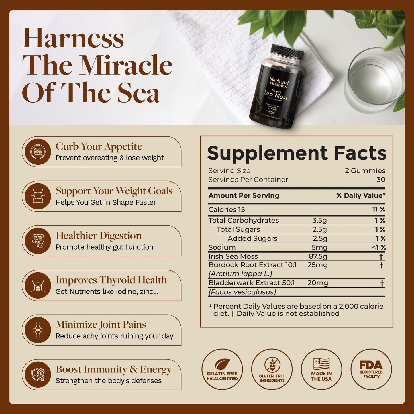 Black Girl Vitamins - Irish Sea Moss Gummies - SeaMoss + Bladderwrack & Burdock - 92 Minerals for Thyroid, Metabolism, and Immunity - Vegan, Gluten-Free, Halal (Mixed Berry, 30 Day Supply) Black Girl VitaminsBuy Supplements Australia