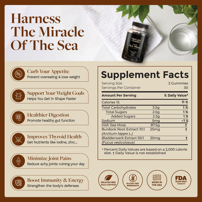 Black Girl Vitamins - Irish Sea Moss Gummies - SeaMoss + Bladderwrack & Burdock - 92 Minerals for Thyroid, Metabolism, and Immunity - Vegan, Gluten-Free, Halal (Mixed Berry, 30 Day Supply) Black Girl VitaminsBuy Supplements Australia