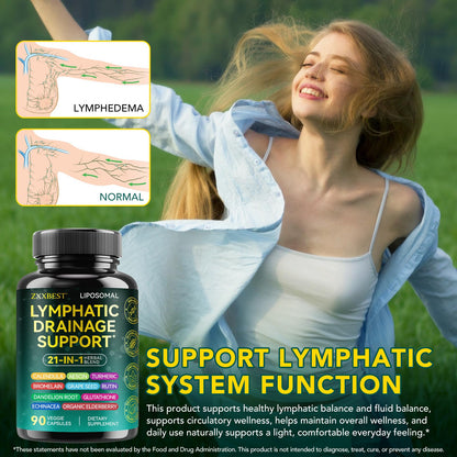 Lymphatic Drainage Supplements, Lymphatic Drainage Capsules - Wellness Complex 21 in 1 Aescia, Turmeric, Bromelain, Echinacea & More - Lymph System Support Capsules ZXXBEST buy supplements Au