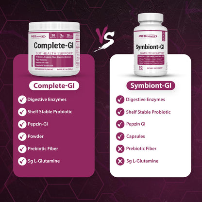 PEScience Complete-GI Gut Health Powder, Probiotics for Women and Men, Digestive Enzymes, Prebiotic Fiber, L-Glutamine