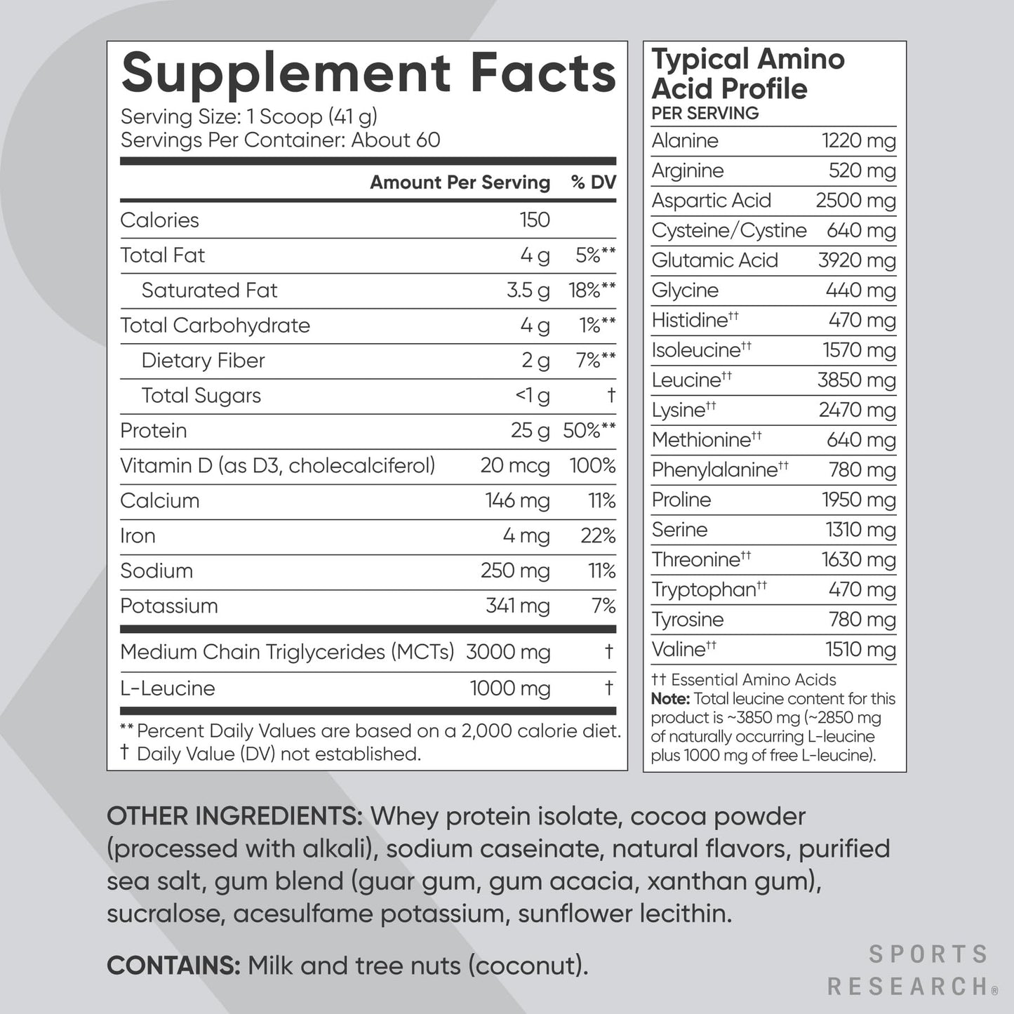 Sports Research Whey Protein Isolate - Sports Nutrition Protein Powder 25g per Serving - 5lb Bag Whey Protein - Dutch Chocolate Bulk Protein Powder, 60 Servings Sports Research buy supplements Au