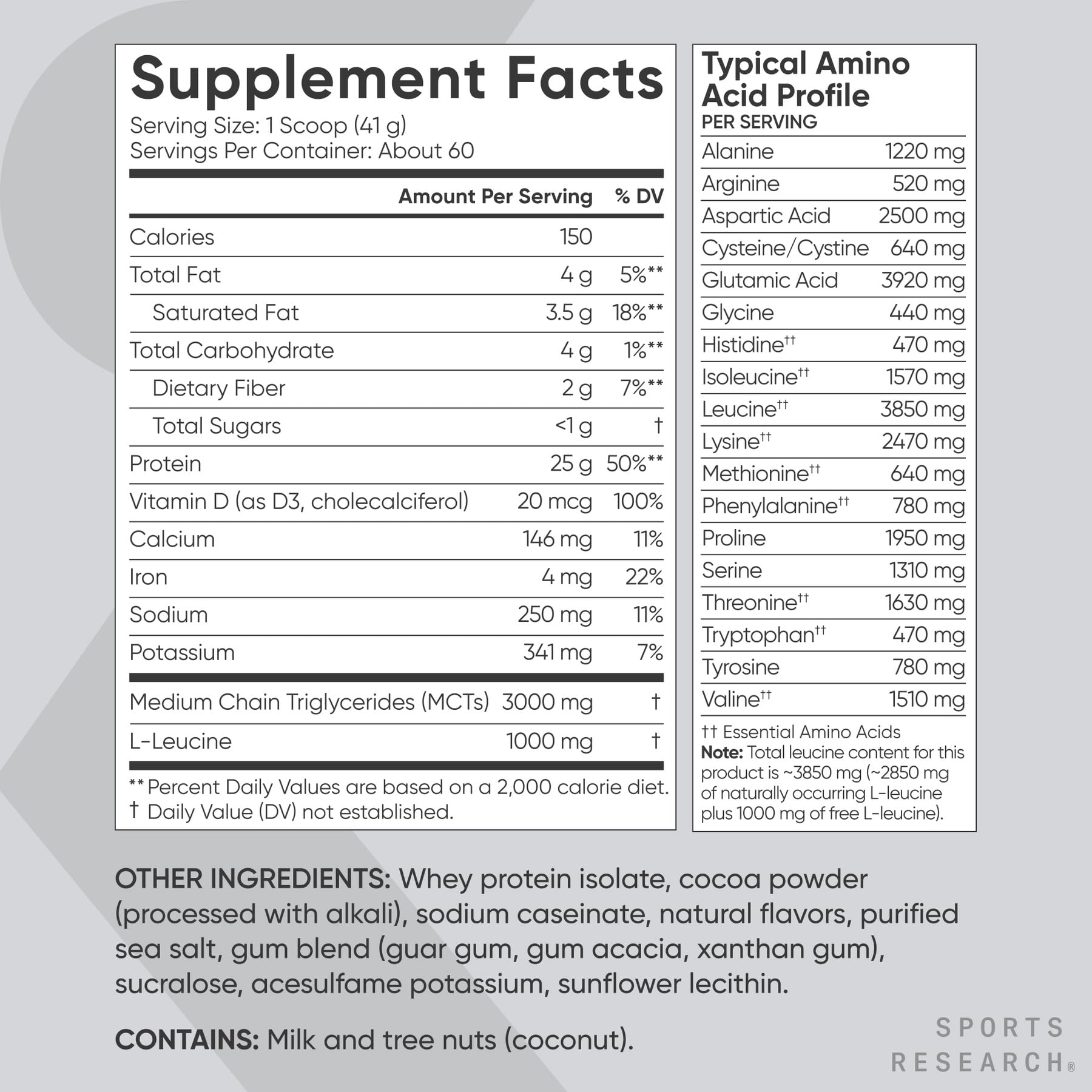 Sports Research Whey Protein Isolate - Sports Nutrition Protein Powder 25g per Serving - 5lb Bag Whey Protein - Dutch Chocolate Bulk Protein Powder, 60 Servings Sports Research buy supplements Au