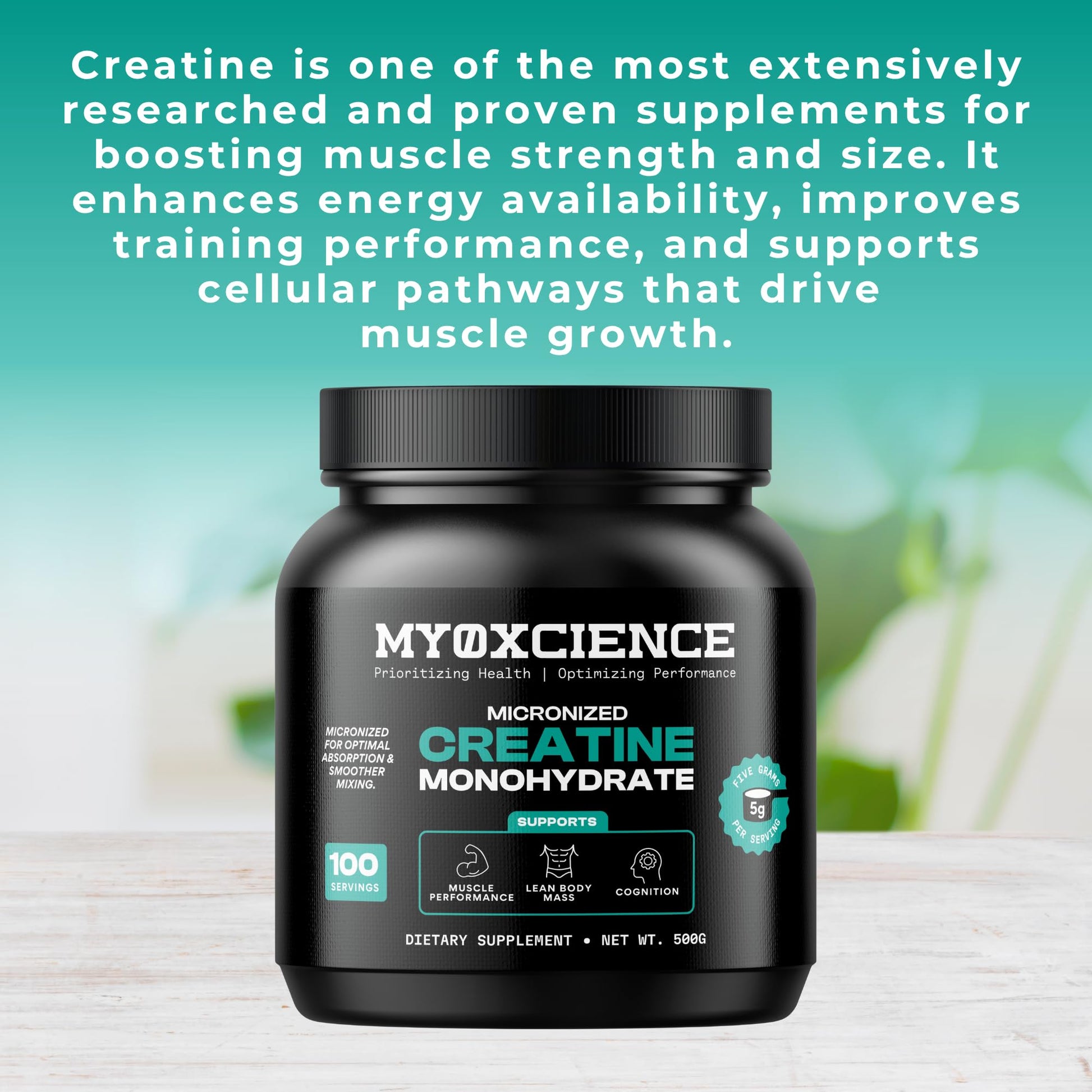 MYOXCIENCE Micronized Creatine | Supports Muscle Performance, Lean Body Mass, & Cognition | 100 Servings MYOXCIENCE buy supplements Au