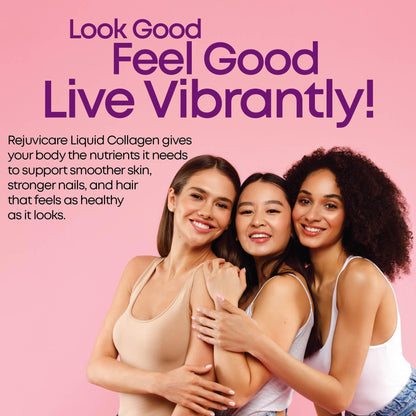 Rejuvicare Liquid Collagen Beauty Formula with Amino Acids, Protein and Biotin, Delicious Grape Flavor, Purple 16 oz ,32 servings