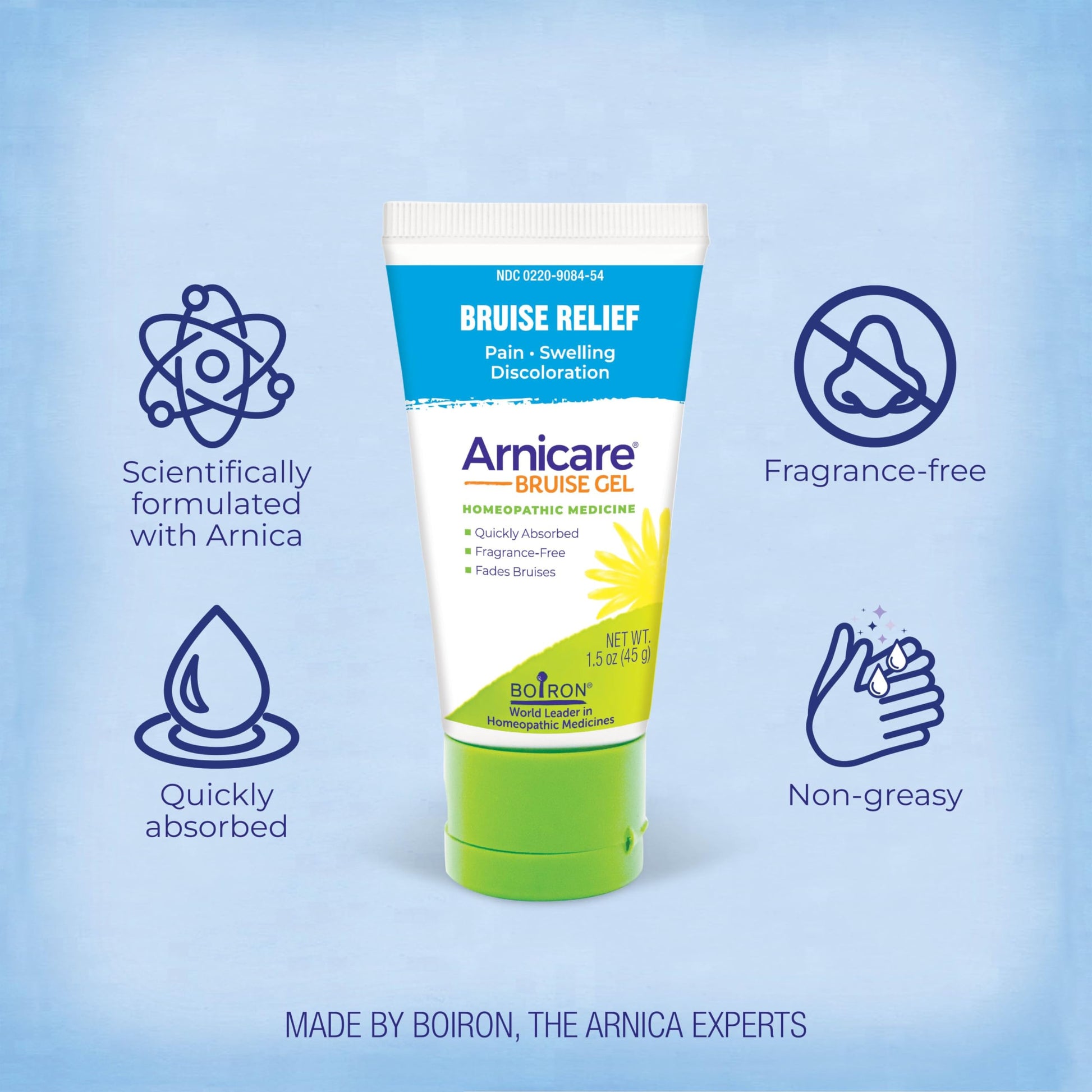 Boiron Arnicare Bruise Gel for Relief of Pain, Inflammation or Swelling, Soreness, and Discoloration - Non-greasy and Fragrance-Free - 1.5 oz BoironBuy Supplements Australia