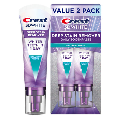 Crest 3DWhite Brilliance Deep Stain Remover Brilliant White Toothpaste - 3.1oz/2pk CrestBuy Supplements Australia
