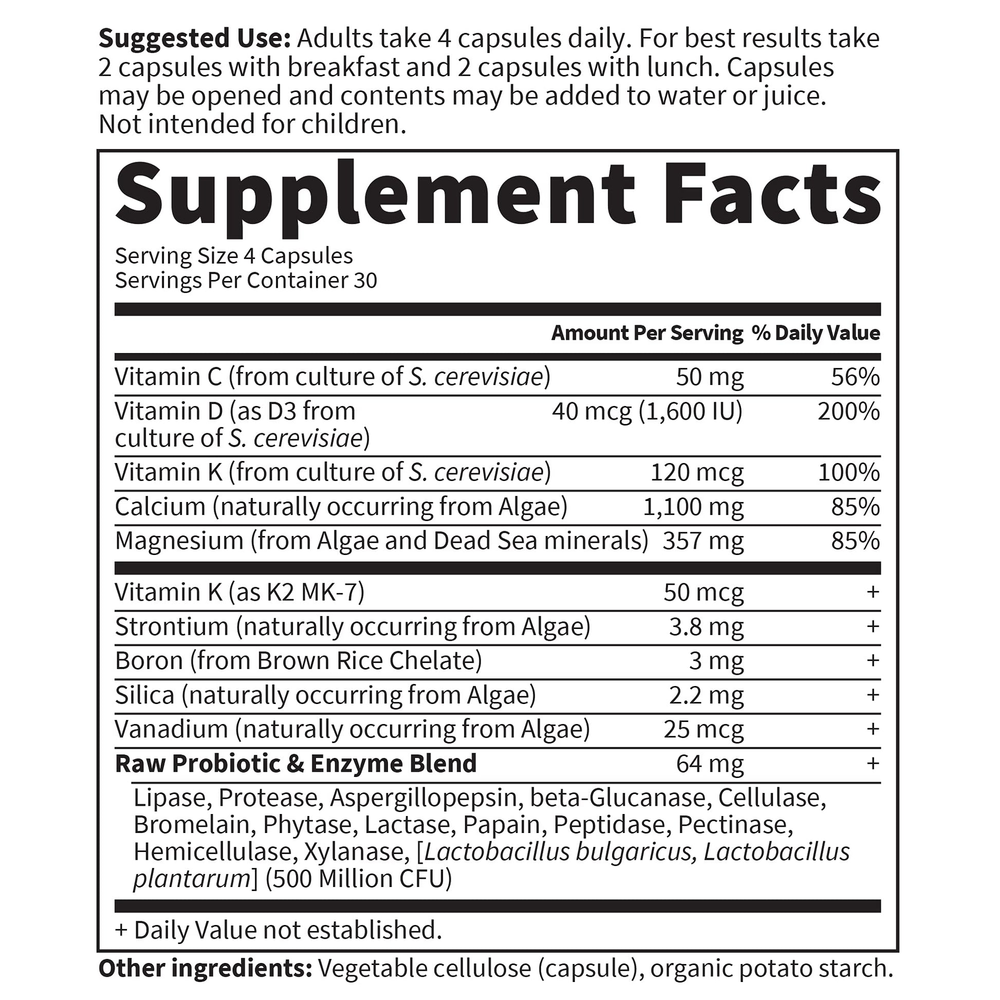 Garden of Life Raw Calcium Supplement for Women and Men - Vitamin Code Made from Whole Foods with Magnesium, K2, Vitamin D3 and Vitamin C plus Probiotics for Digestion, 120 Capsules Garden of Life buy supplements Au
