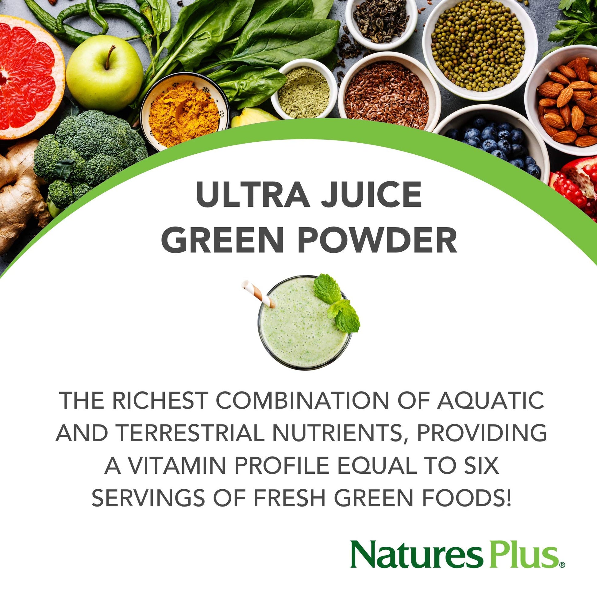 NaturesPlus Ultra Juice Green Drink - 1.32 lb - Supports Immune Health, Digestion & Energy Production - Organic, Non-GMO, Vegan, Gluten Free - 60 Servings NaturesPlus buy supplements Au