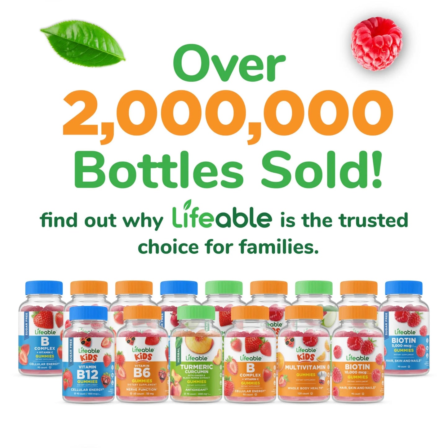 Lifeable Sugar Free Multivitamin Gummies | with Iron Vitamin A, C, D, E, Niacin, B6, Folate, B12, Biotin, Pantothenic Acid, Zinc | Lifeable