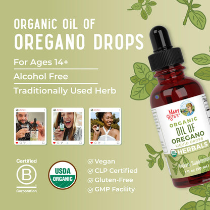 MaryRuth Organics Oregano Oil Drops | 6 Month Supply | USDA Organic Oil of Oregano Liquid | Herbal Blend for Immune Support | Digestive Health | Overall Health