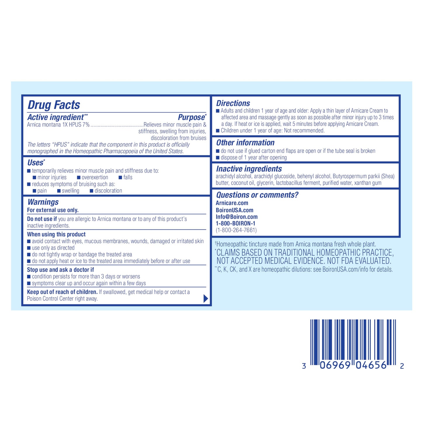 Boiron Arnicare Cream for Joint Pain, Muscle Pain, Swelling, Soreness, Stiffness, and Bruises - Fast Absorbing and Fragrance-Free - 2.5 oz BoironBuy Supplements Australia