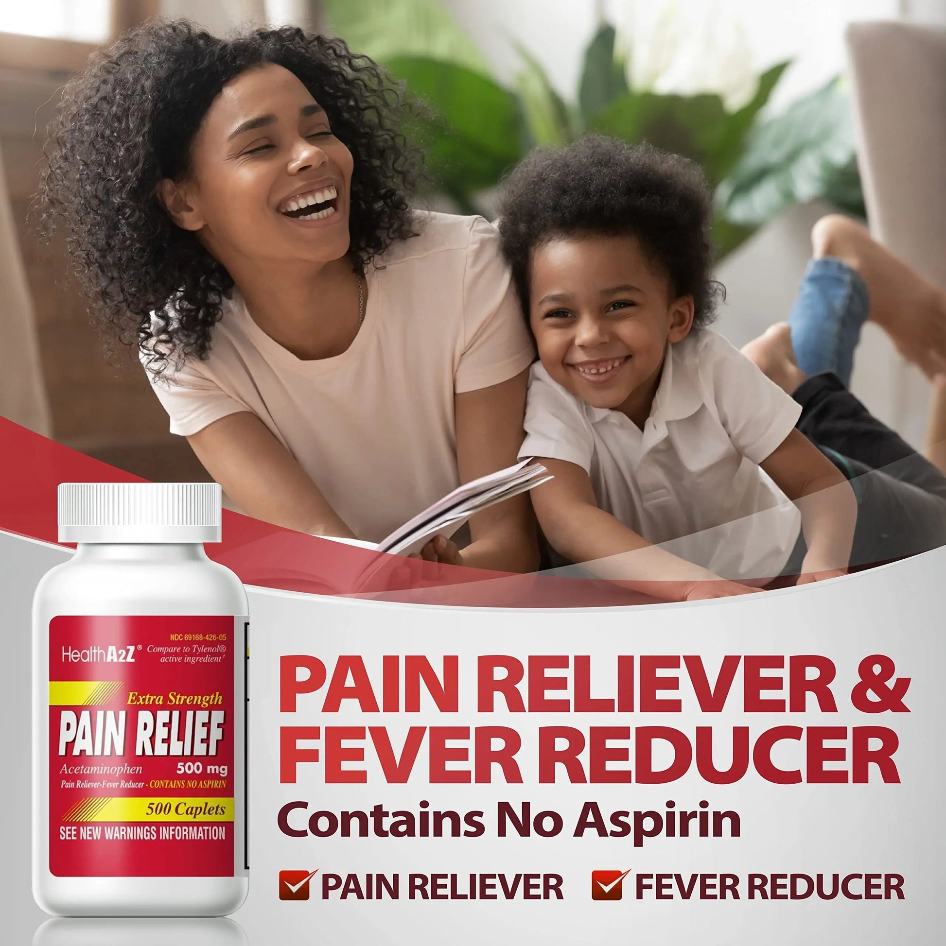 HealthA2Z® Extra Strength Pain Relief | Acetaminophen 500mg | Contains No Aspirin | Fever Reducer | Pain Reliever (500 Count (Pack of 1)) HealthA2ZBuy Supplements Australia