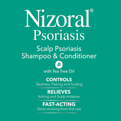 Nizoral Psoriasis Shampoo & Conditioner, 11 Oz, Gentle Scalp Treatment, Relieves Itching and Flaking, Redness and Scaling Effective Scalp Psoriasis Shampoo