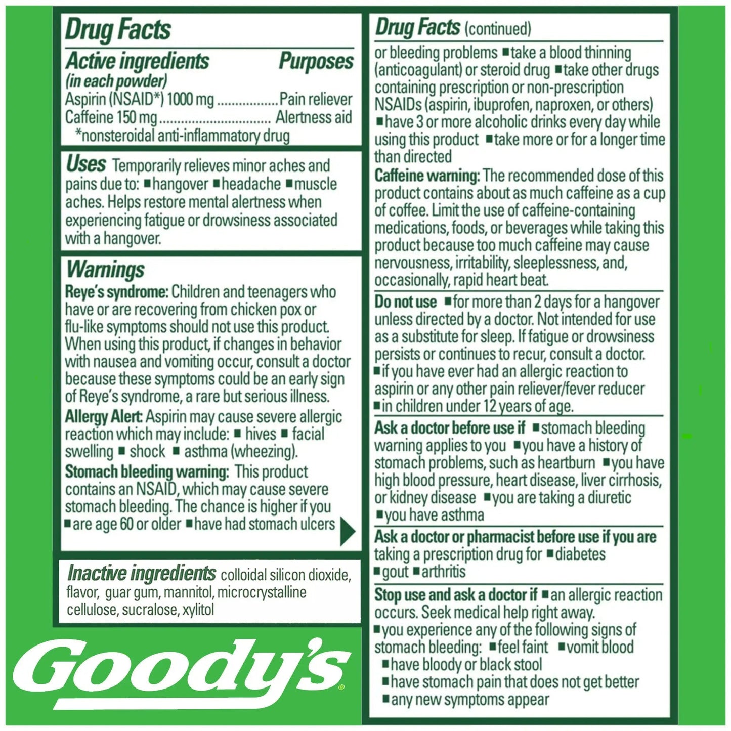 Goody's Hangover Powders, Fast Pain Relief & Boost of Alertness Berry Citrus, 4 ct (Pack of 1) Goody'sBuy Supplements Australia