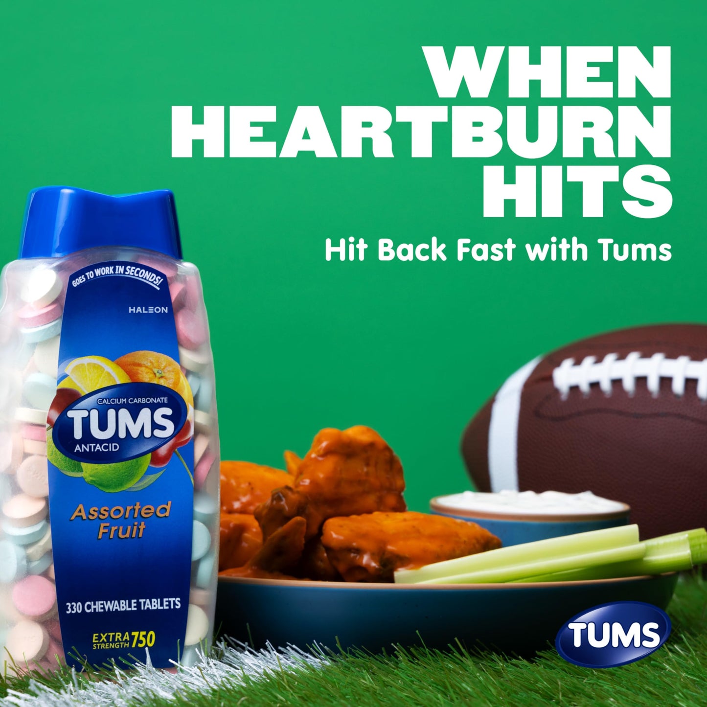 TUMS Chewable Antacid Tablets for Extra Strength Heartburn Relief, Assorted Fruit Flavors - 330 Count TUMS buy supplements Au