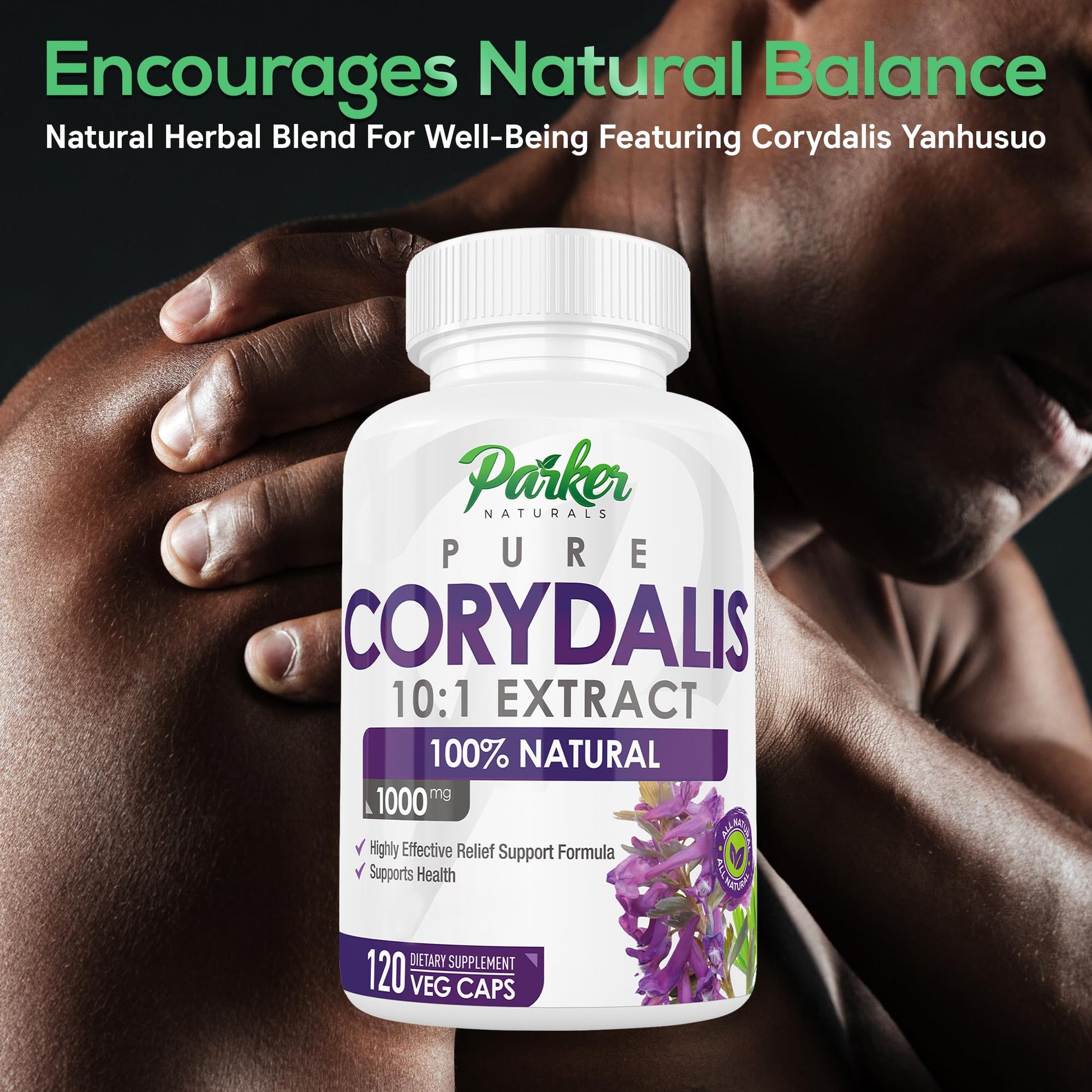 Pure Corydalis Root Extract Capsule - 1000mg Strength, 10:1 Corydalis Yanhusuo Extract, Natural Relief, Long Lasting, 100% Vegetarian, 60 Servings, 120 Count Parker NaturalsBuy Supplements Australia