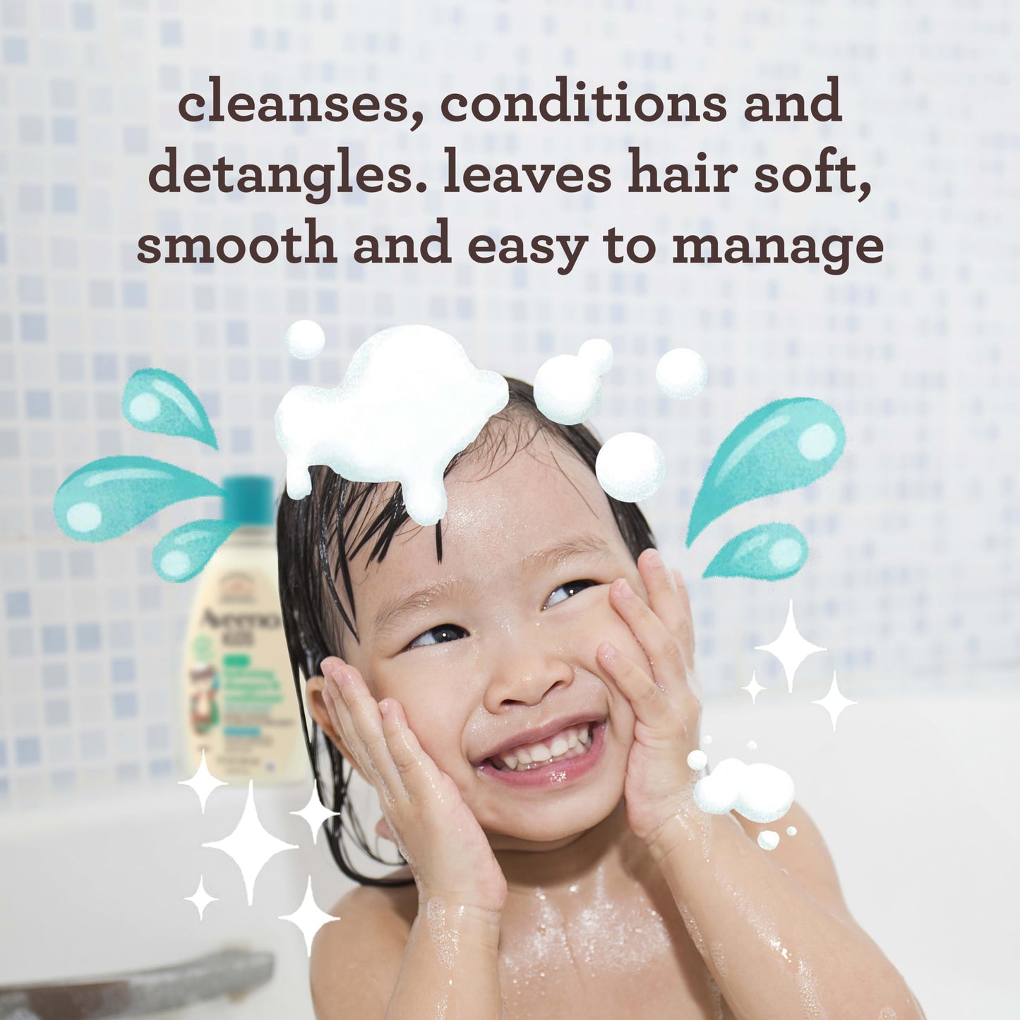 Aveeno Kids Shampoo & Conditioner, Formulated With Oat Extract to Gently Cleanse, Condition & Detangle Kids Hair