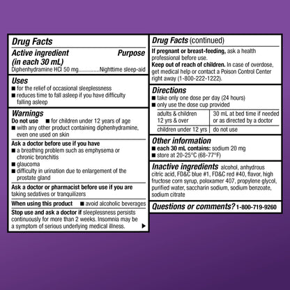 Amazon Basic Care Nighttime Sleep-Aid Liquid for Adults, Helps Fall Asleep Fast, Diphenhydramine HCl 50 mg, Mixed Berry Flavor, 12 fl oz (Pack of 1) Amazon Basic Care buy supplements Au