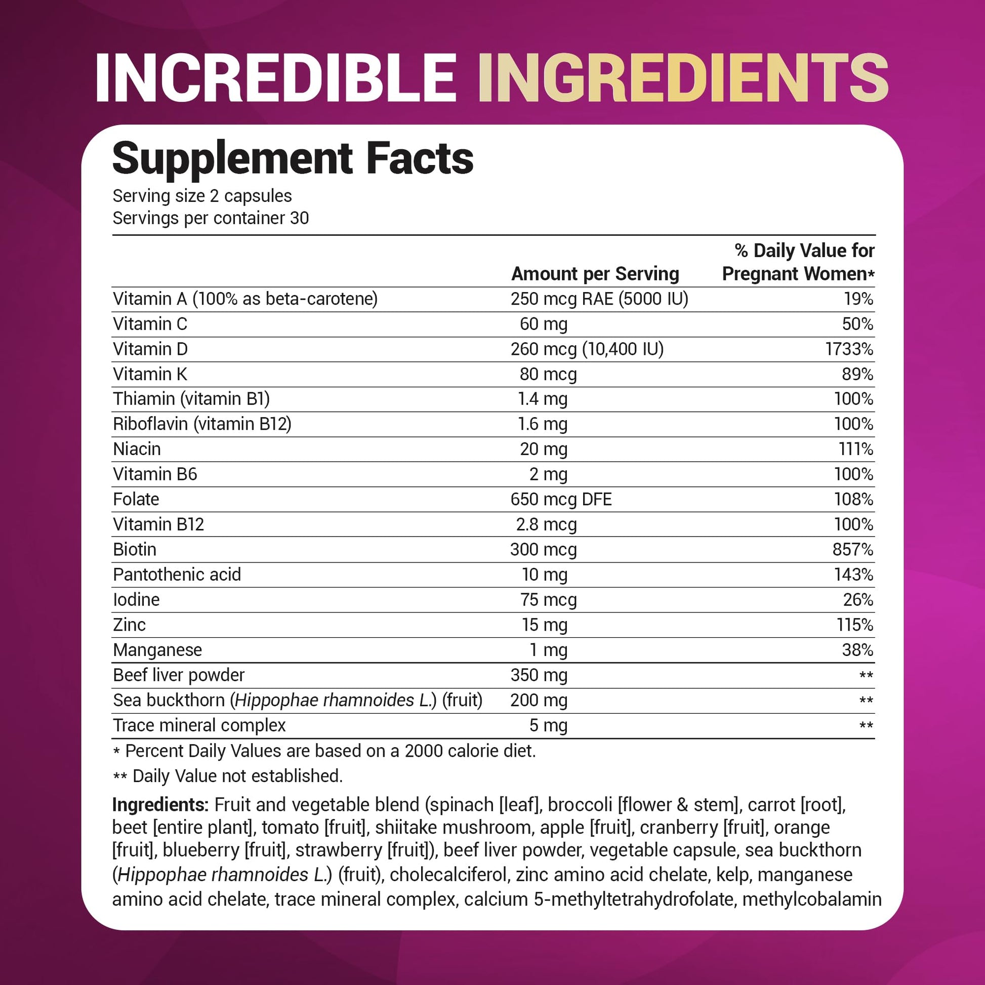 Dr. Berg Natural Prenatal Vitamins for Women (Pregnant & Nursing) - Prenatal Vitamins with Folate, Vitamins, Minerals, Omegas, &11 Powerful Superfoods - Womens Prenatal Multivitamin - 60 Capsules Dr. Berg NutritionalsBuy Supplements Australia