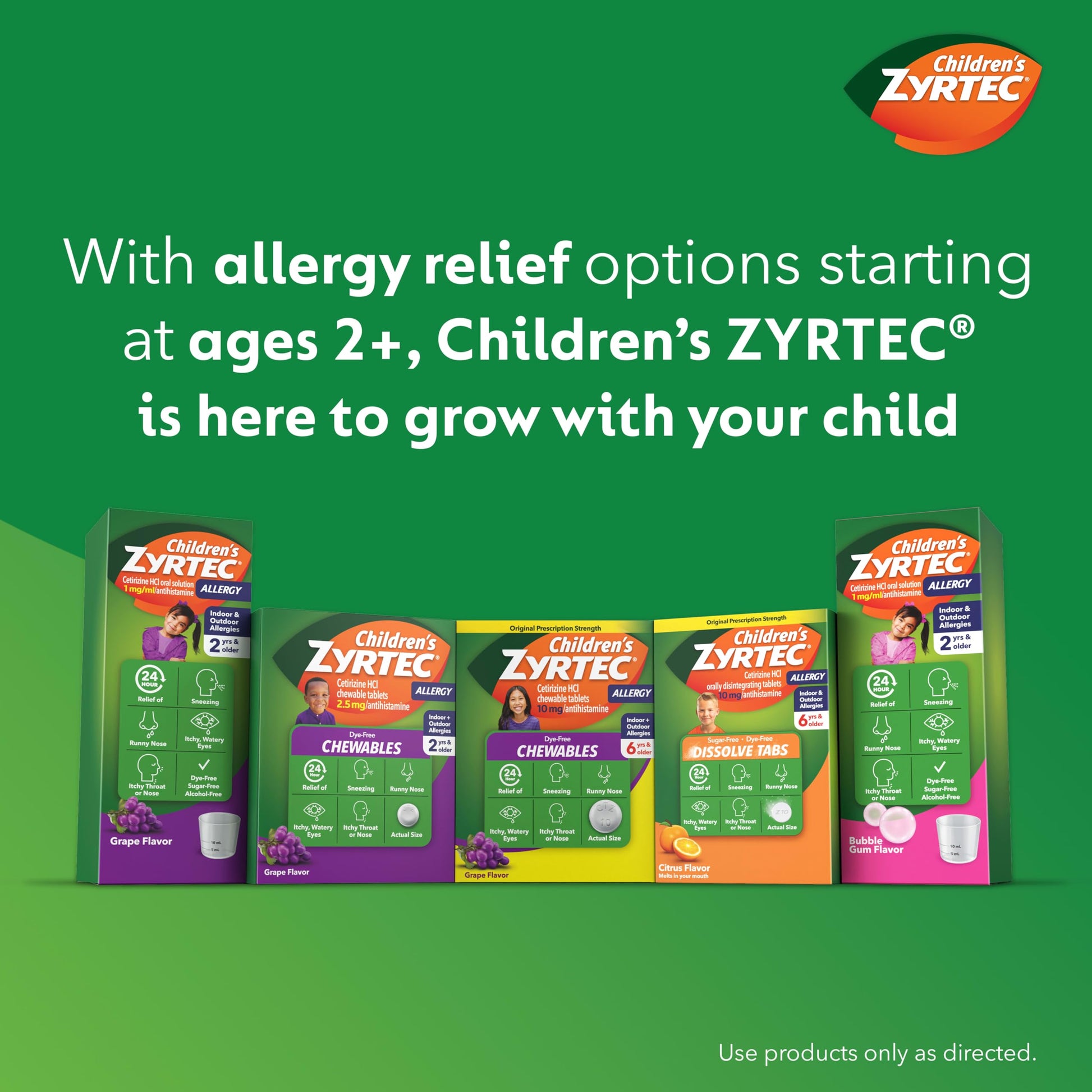 Zyrtec Children's Liquid, Kid's Antihistamine Syrup, Dye-, Sugar-, and Alcohol-Free, Pleasant Bubble Gum Flavor, Contains Cetirizine HCl Suitable for Ages 2 Years and Up, 4 fl oz Bottle Zyrtec buy supplements Au