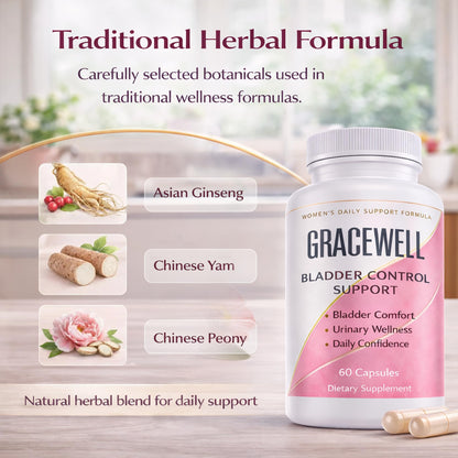 DXWXH Gracewell Bladder Wellness Supplement for Women & Men, Herbal Support with Asian Ginseng, Chinese Yam, Chinese Peony, Urinary Tract Health Formula, 60 Capsules (1) DXWXH buy supplements Au