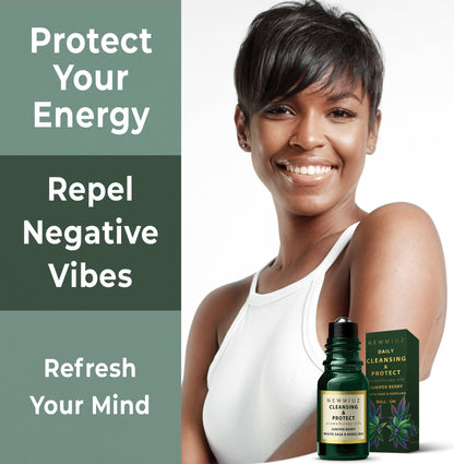 Headache Roll On Stick Peppermint Rosemary and Eucalyptus & Cleansing and Protect Juniper Berry White Sage with Nerolina Pack of 2 New MiuzBuy Supplements Australia