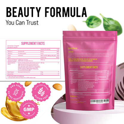 MERRY VITA Collagen for Women – Hydrolyzed Multi Collagen Peptides Types I, II, III, V & X – Collagen Supplement with Vitamin C, Biotin & Hyaluronic Acid – Grass Fed, Non-GMO, 240 Capsules MERRY VITA buy supplements Au