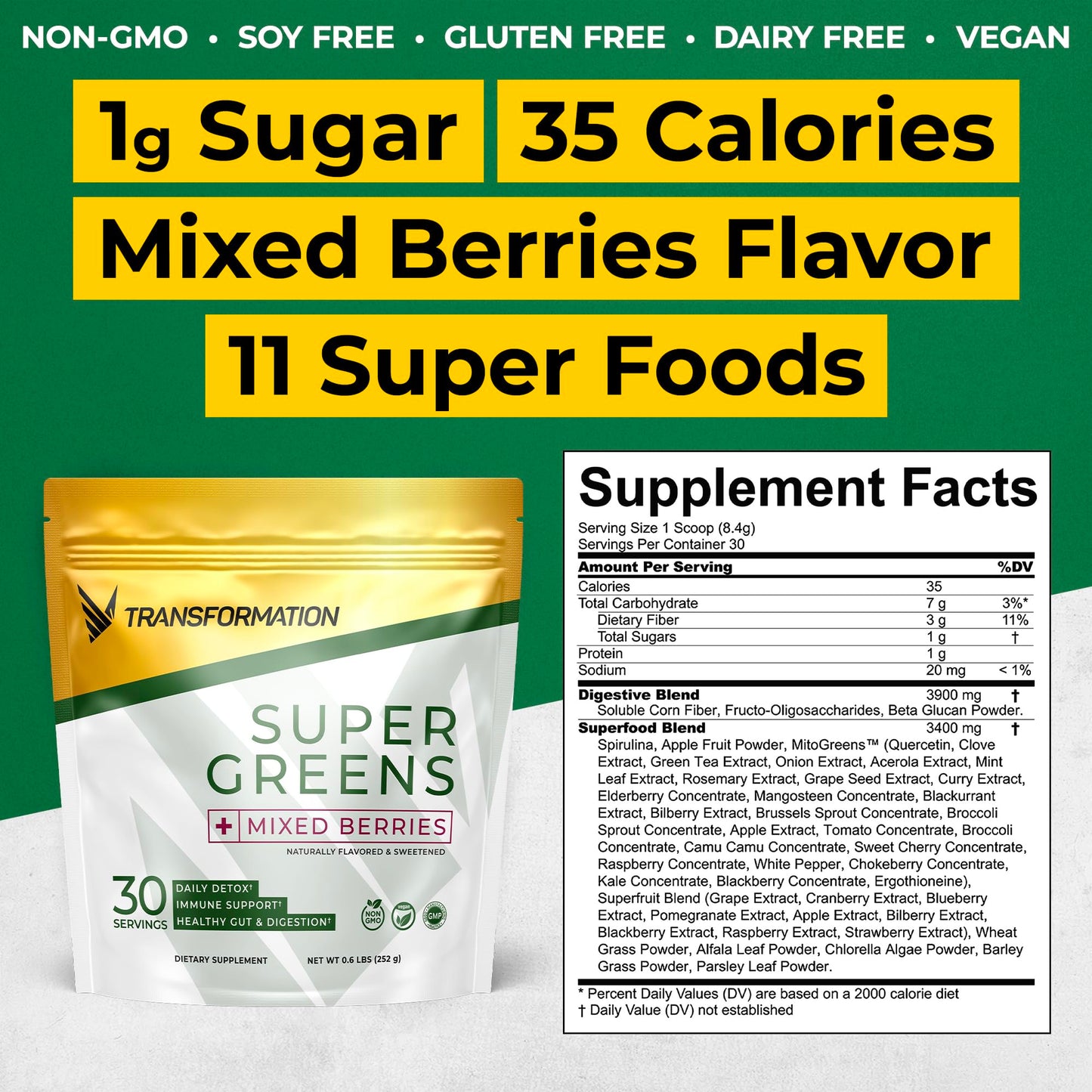 Transformation Super Greens Superfood Powder & Performance Insulated Shaker Bottle | Immune & Energy Support | Made with Natural Ingredients | Detoxifying & Alkalizing Minerals SPR BODY buy supplements Au