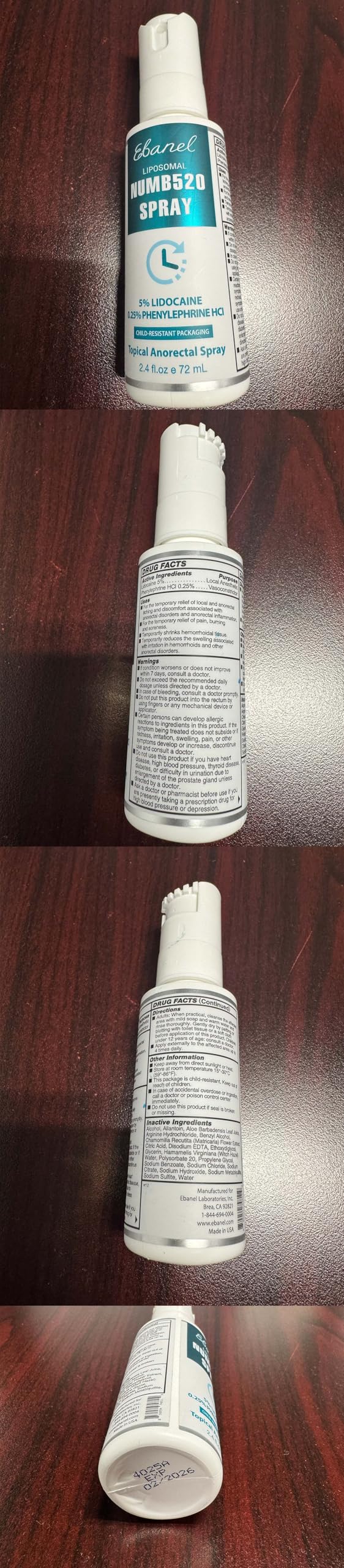 Ebanel Set of 5% Lidocaine Numbing Cream and 5% Lidocaine Spray Pain Relief Numbing Spray for Skin, Maximum Strength Topical Anesthetic to Numb Pain Burn Itch for Local and Anorectal Uses