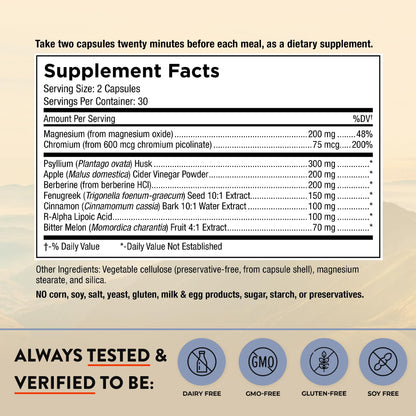 Mt. Angel Vitamins Blood Sugar Support Supplement - Natural Supplement with Pysllium Husk, Berberine with Ceylon Cinnamon, and Apple Cider Vinegar - Supports Healthy Blood Sugar Levels - 60 Capsules Mt. Angel VitaminsBuy Supplements Australia