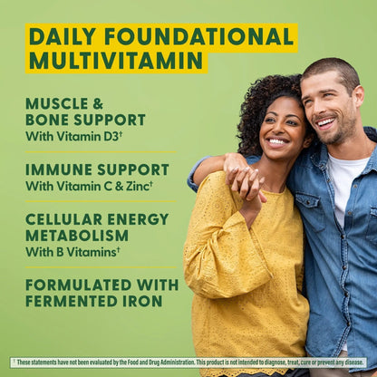MegaFood One Daily Multivitamin for Women and Men, Immune Support Supplement with Real Food, Vitamin C & Vitamin B, Bone Health, Cellular Energy Metabolism, Vegetarian MegaFood