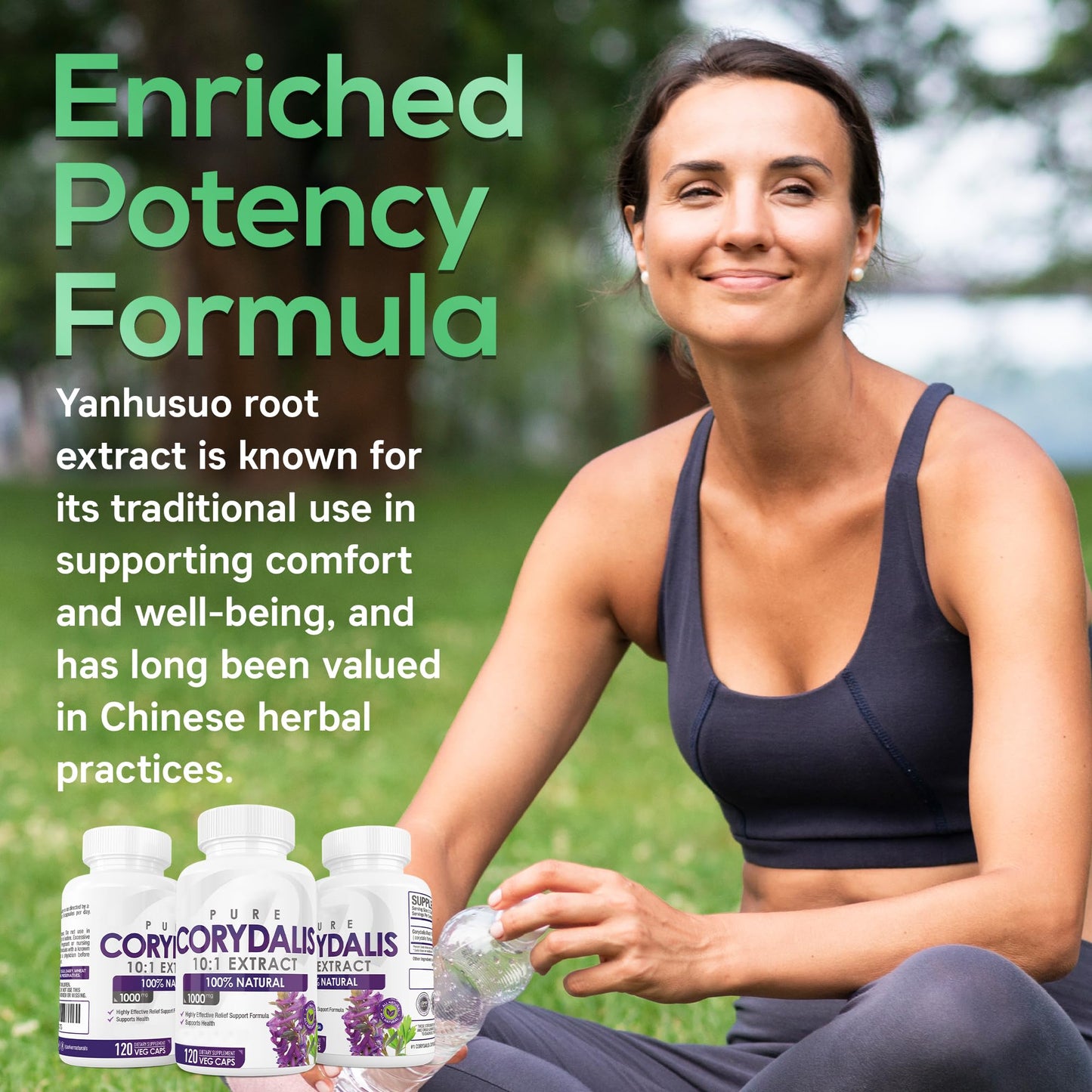 Pure Corydalis Root Extract Capsule - 1000mg Strength, 10:1 Corydalis Yanhusuo Extract, Natural Relief, Long Lasting, 100% Vegetarian, 60 Servings, 120 Count Parker NaturalsBuy Supplements Australia