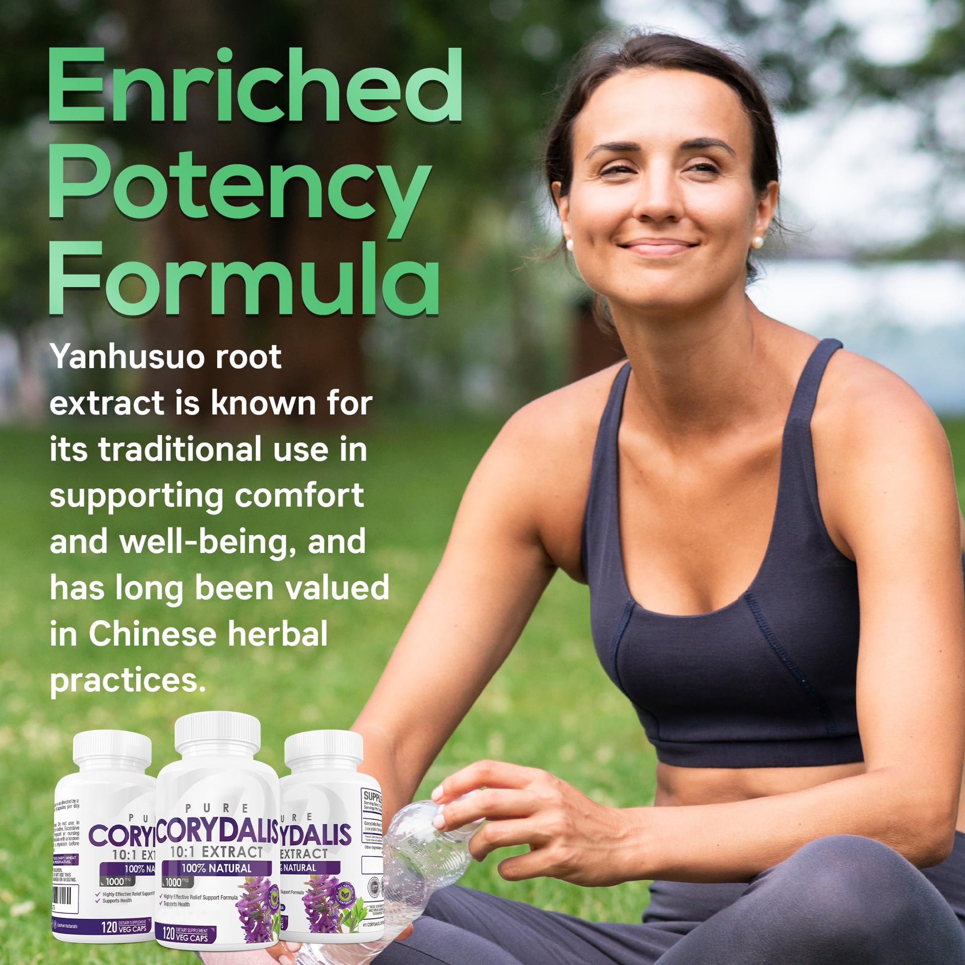 Pure Corydalis Root Extract Capsule - 1000mg Strength, 10:1 Corydalis Yanhusuo Extract, Natural Relief, Long Lasting, 100% Vegetarian, 60 Servings, 120 Count Parker NaturalsBuy Supplements Australia